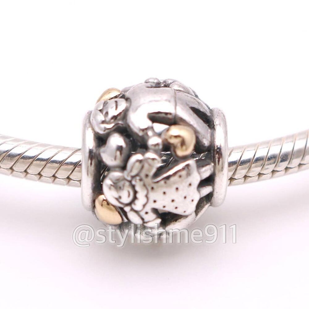 Authentic PANDORA Sterling Silver and 14K gold Family Forever Charm